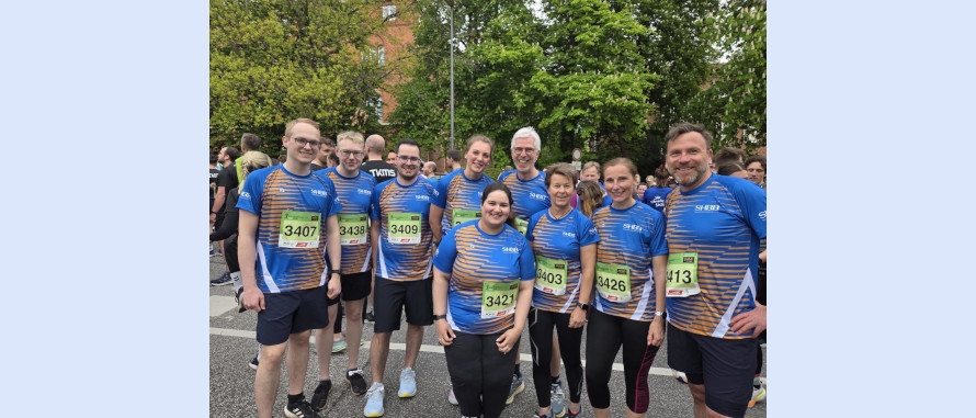 Gruppenfoto: Lauf-Team SHBB Bad Oldesloe beim AOK-Business.Run‘ in Kiel